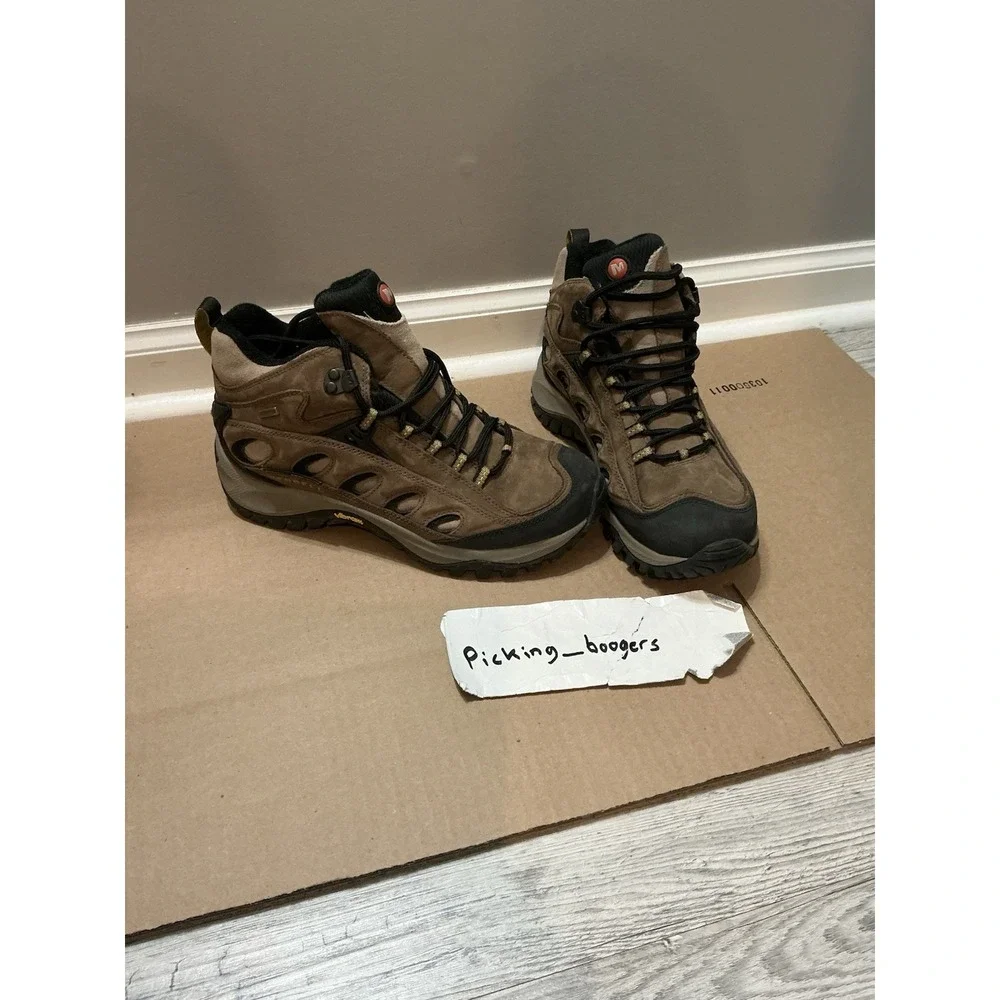 Merrell Mens Size 8 Radius Mid Waterproof Continuum Hiking Boots